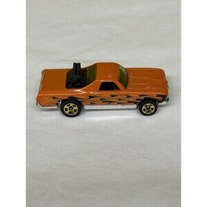 Hot Wheels '68 El Camino GM 1999,2014 Car Thailand made Orange w/graphic Flames